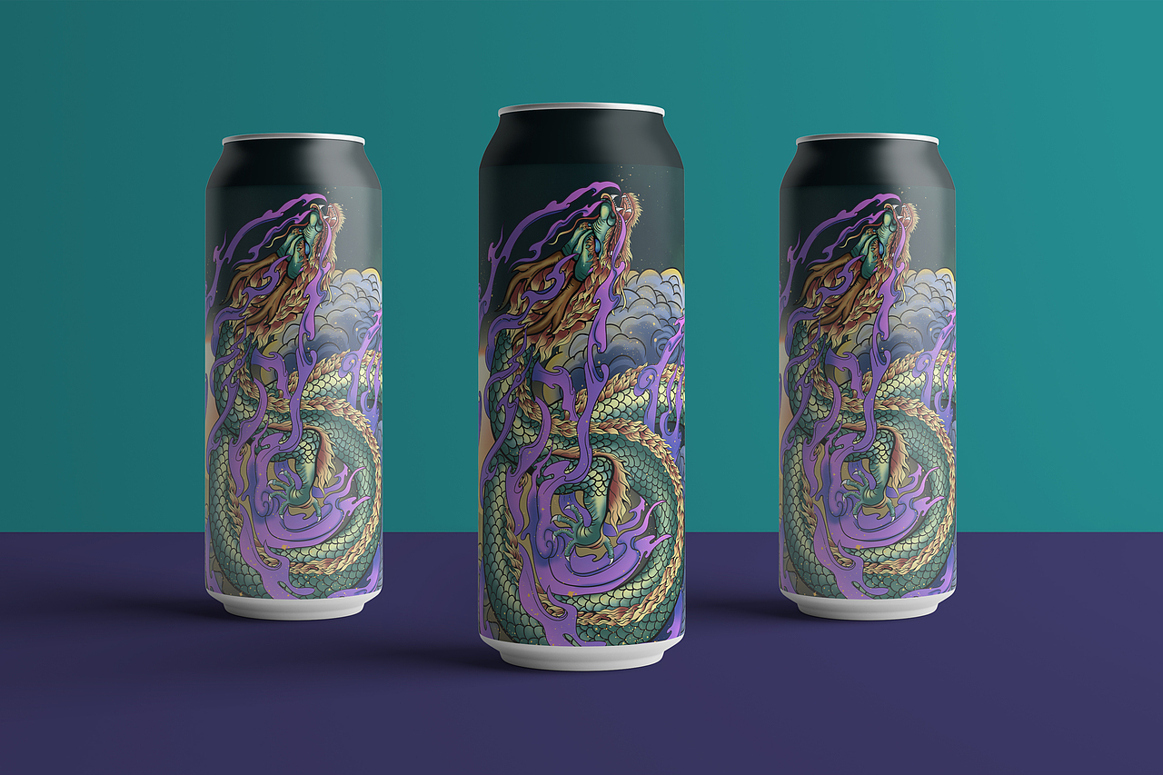 潮流插画《神兽四象之青龙》