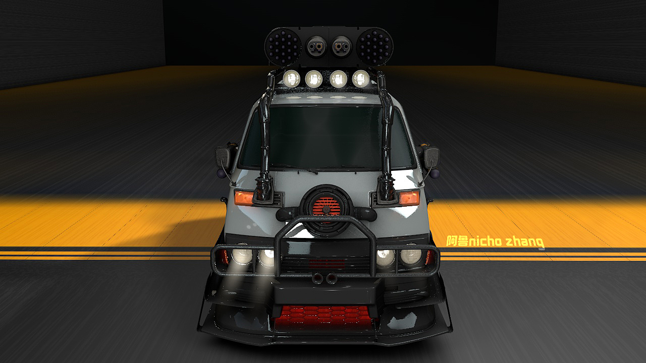 得利卡改装车1974款delica 改装火力武装版van旅行车