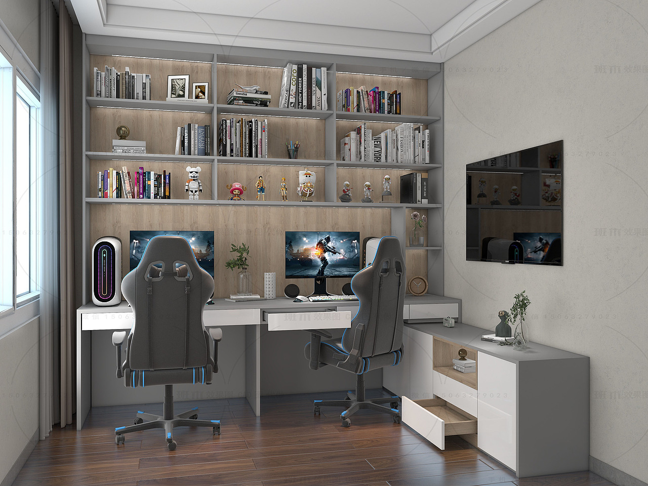 电脑房效果图