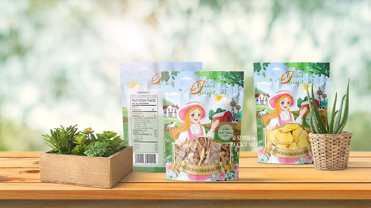 零食包装通用袋插画包装蜜饯果脯话梅小吃进出口食品