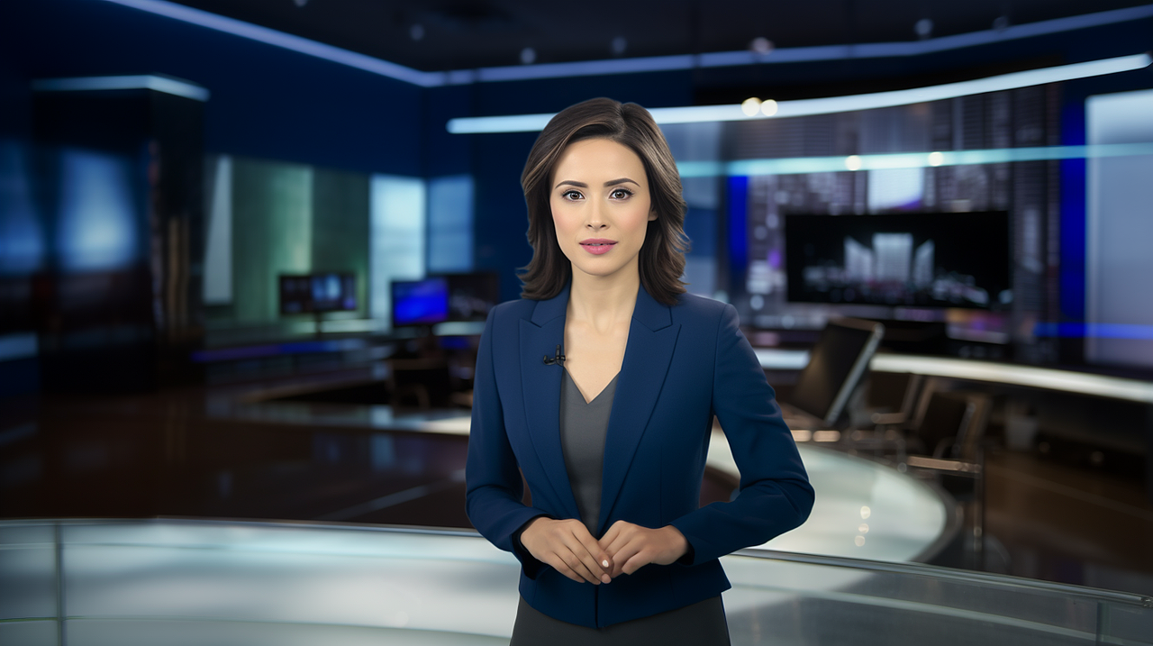 midjourney生成---电视新闻主播