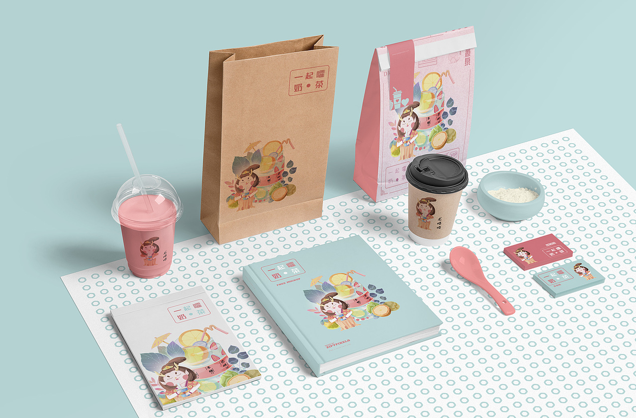 国潮包装系列插画 唐朝仕女龙咕咕品牌IP文创设计（图ZMzQzNjU4ODgw） - 商业插画 - 站酷设计师政小鹤原创素材 - 站酷ZCOOL