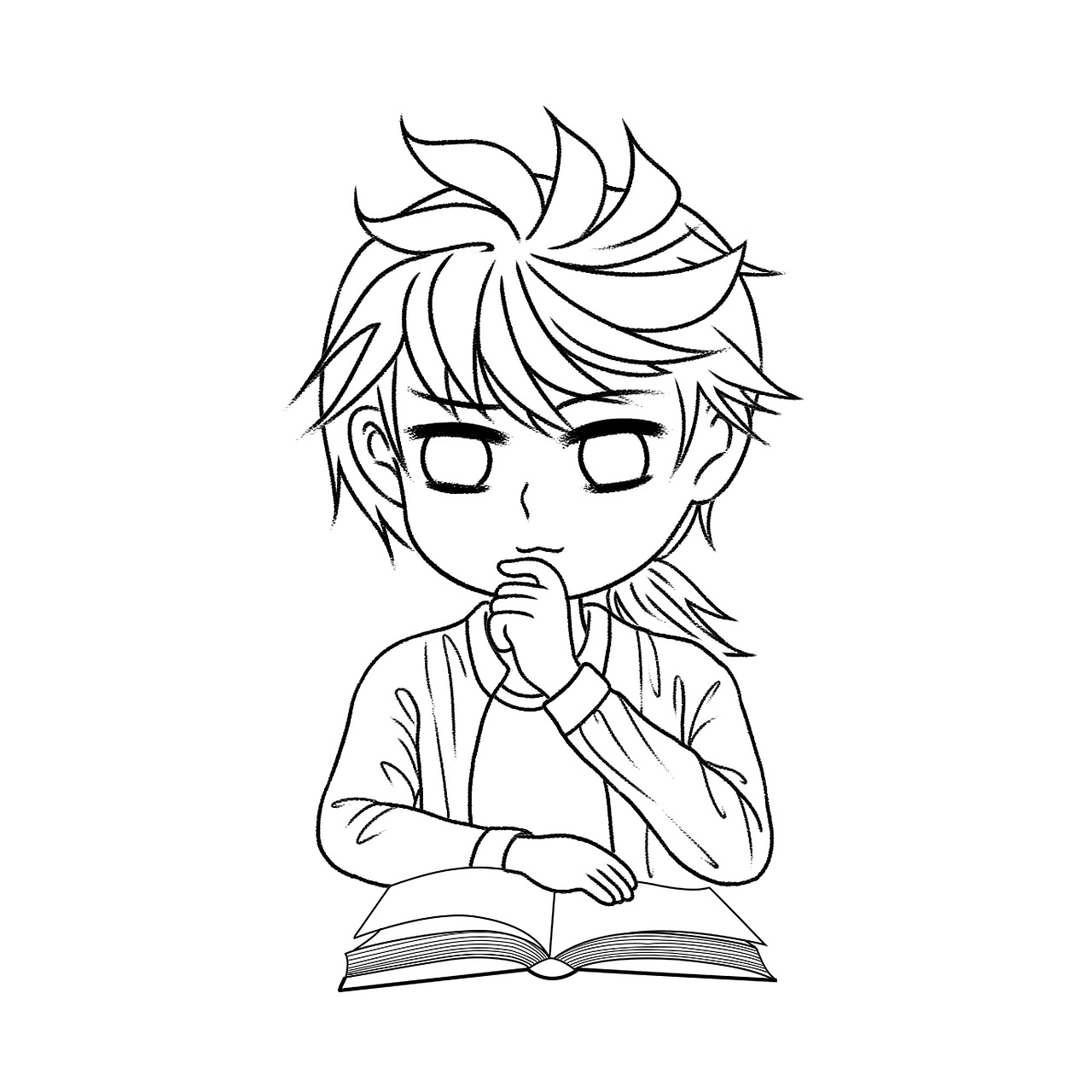 書(附線稿) 【挑戰(zhàn)百變頭像 第十三張】（圖ZMzM5OTk0NTQ0） - 創(chuàng)作習(xí)作 - 站酷設(shè)計師冰藍茉莉原創(chuàng)素材 - 站酷ZCOOL