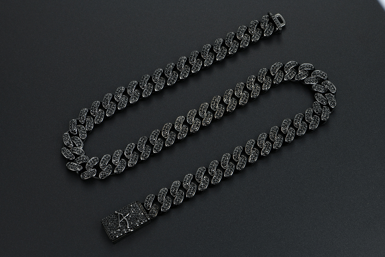 珠宝摄影|黑钻古巴链（图ZMzE0OTIzMTMy） - 产品摄影 - 站酷设计师李子视觉原创素材 - 站酷ZCOOL