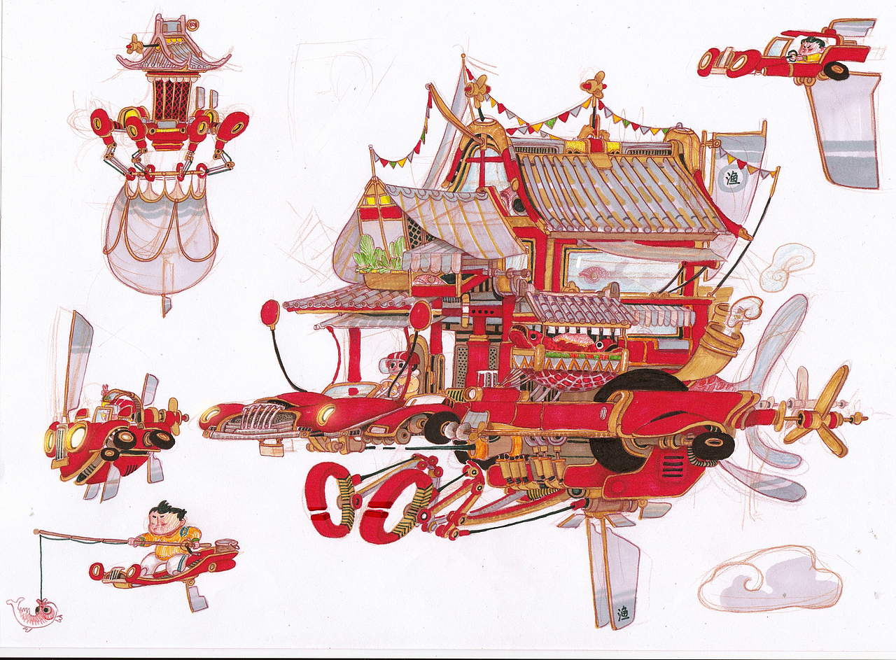 插画设计 艺术概念设定 奇幻机械系列