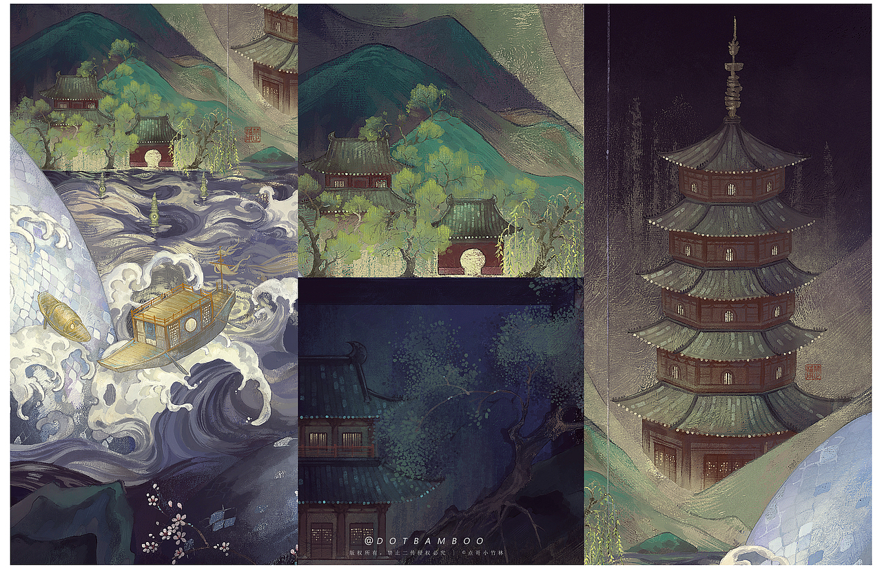 古風(fēng)商業(yè)插畫 | 西湖驚濤（圖ZMzU4OTQyMzQ4） - 商業(yè)插畫 - 站酷設(shè)計師點(diǎn)哥小竹林原創(chuàng)素材 - 站酷ZCOOL