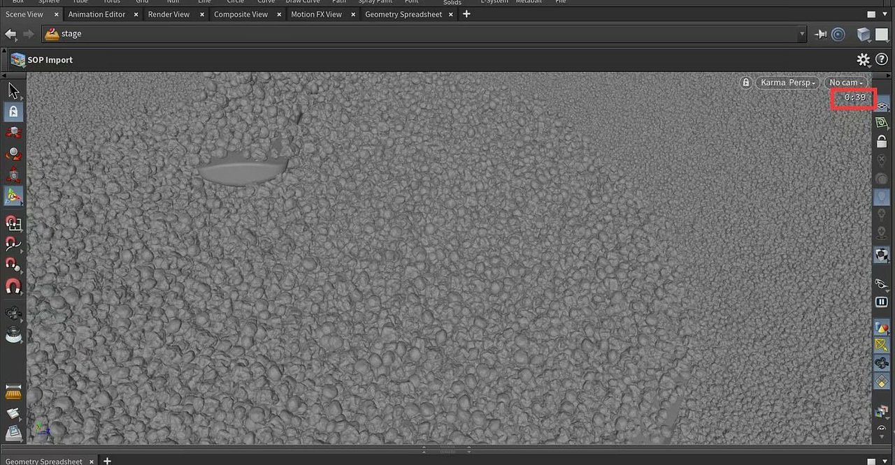 不同形态密集沙石的渲染测试