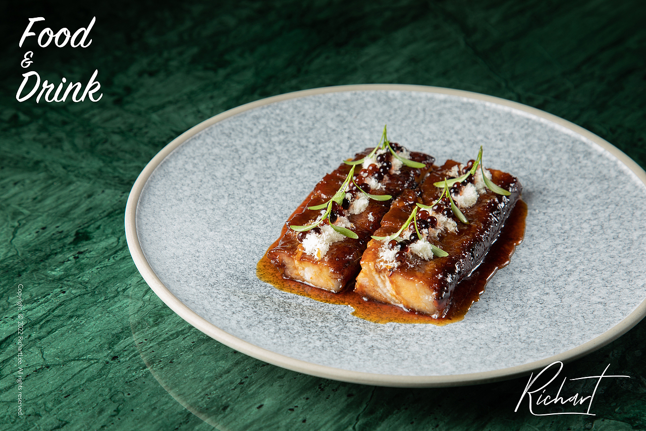 黑毛猪叉烧配意式醋粒