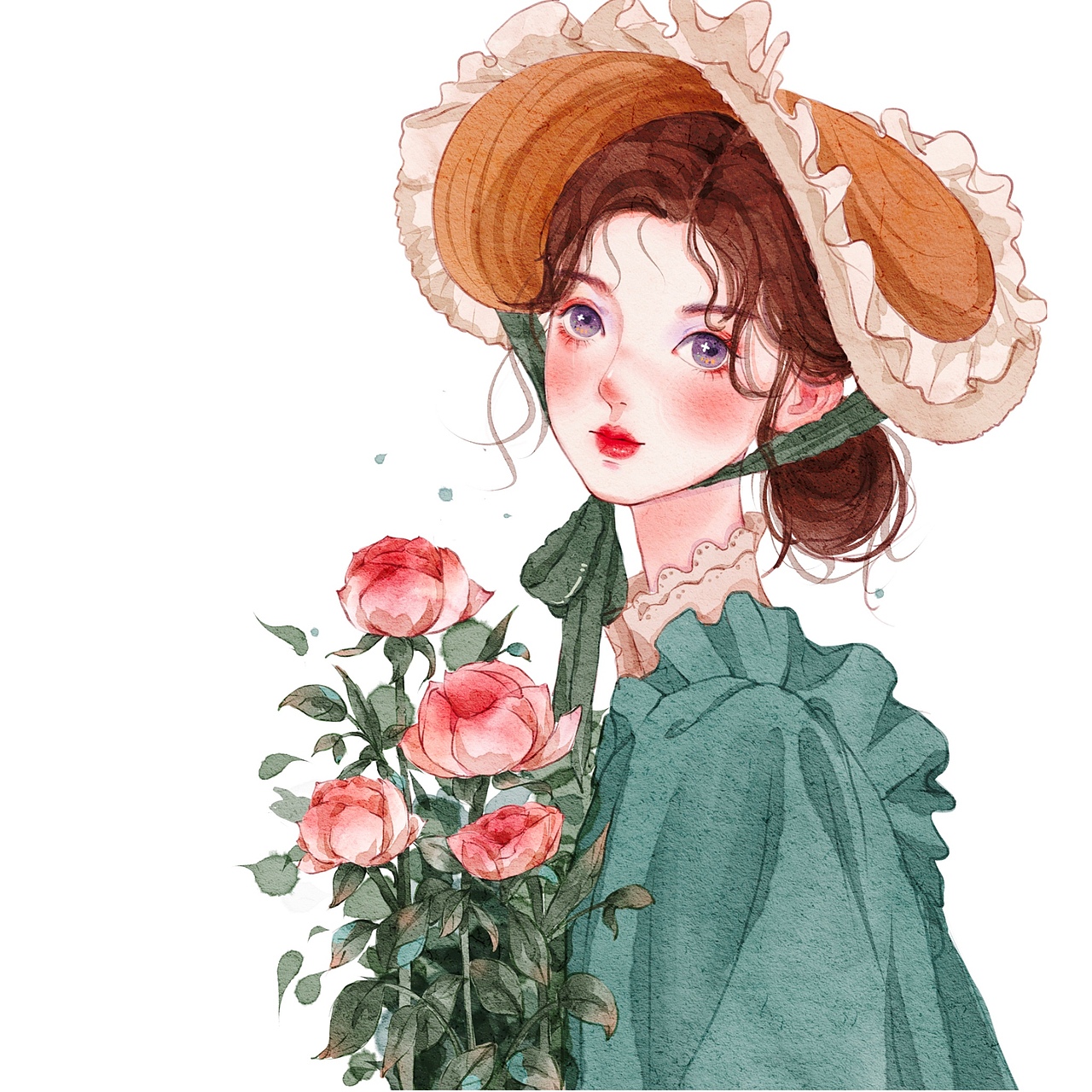 与花的约定-少女插画（图ZMzM4ODM1OTM2） - 创作习作 - 站酷设计师专小黎原创素材 - 站酷ZCOOL