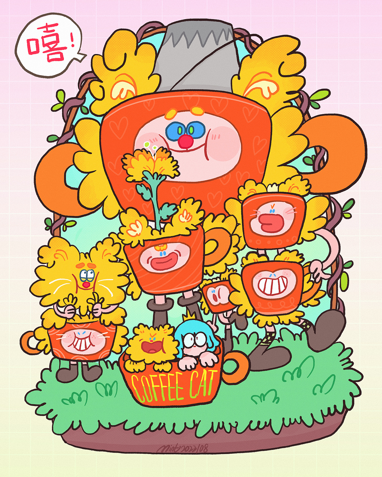 《咖啡猫的每一天》插画合集（图ZMzE2NDkwNzAw） - 创作习作 - 站酷设计师薄荷大王原创素材 - 站酷ZCOOL