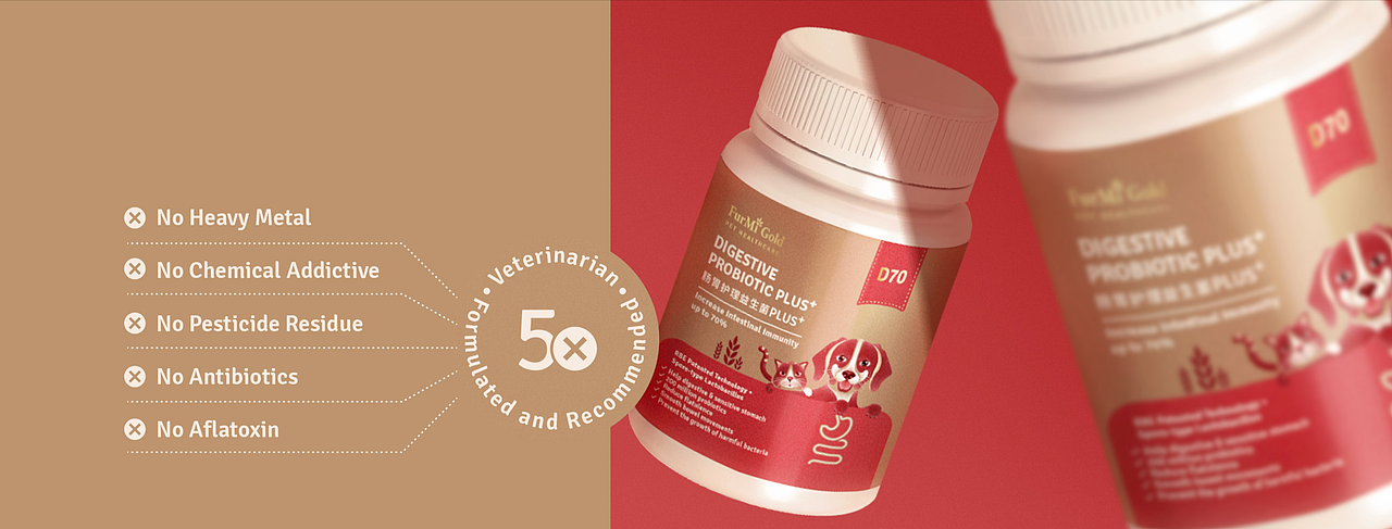 FurMi Gold宠物品牌益生菌与毛发护理产品包装设计