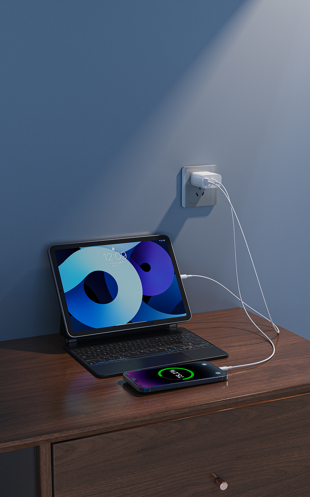 一些电源适配器和充电器渲染图