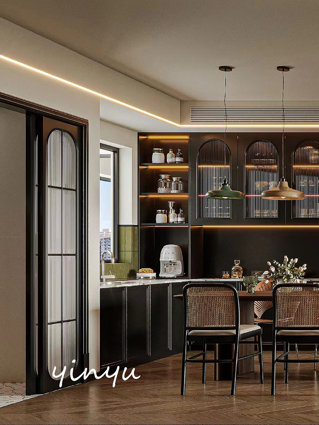 中式复古风133㎡（图ZMzQ3MDgzMTY0） - 家装设计 - 站酷设计师Z672718029原创素材 - 站酷ZCOOL