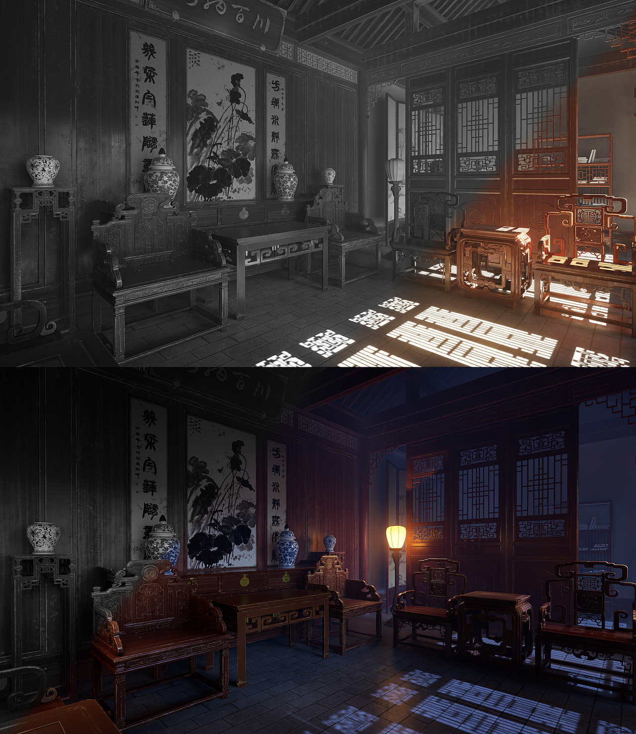 ue5国风室内设计习作（图ZMzQwMjAzNjAw） - 场景 - 站酷设计师CG小鱼原创素材 - 站酷ZCOOL