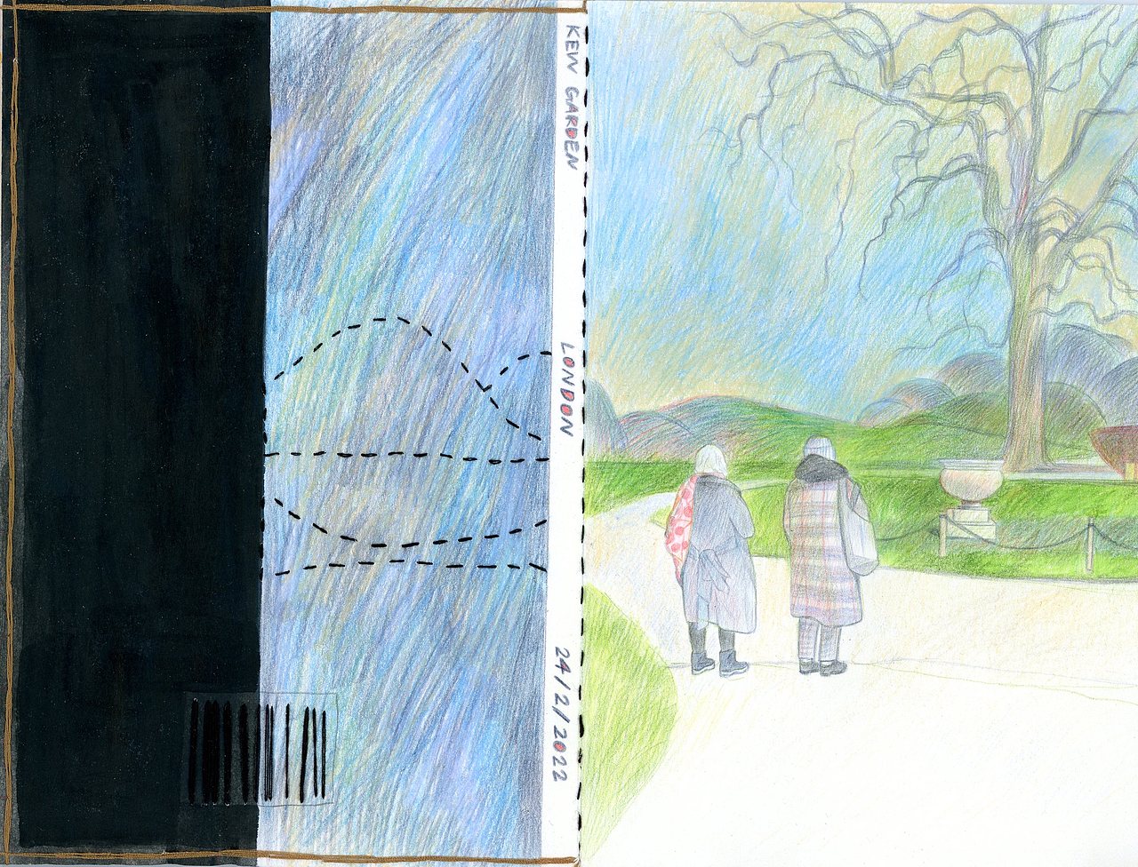 Kew Garden,画完右边加了左边,想搞成杂志的样子