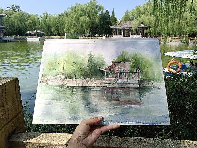 夏日水彩绘画写生记录,七月再见,八月你好!