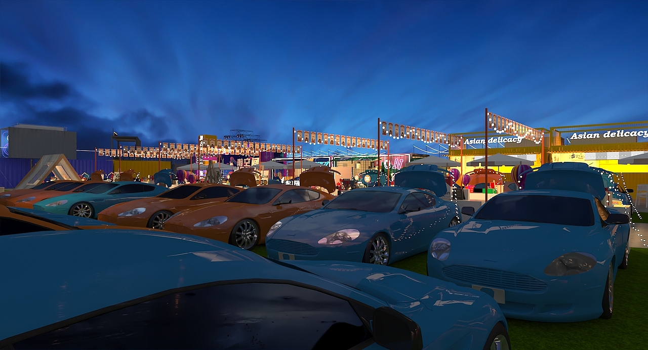 露天集市广场美食设计