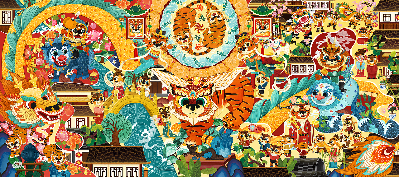 虎虎生威（圖ZMzAxNTQyMjI4） - 商業(yè)插畫 - 站酷設(shè)計師AD_AD原創(chuàng)素材 - 站酷ZCOOL