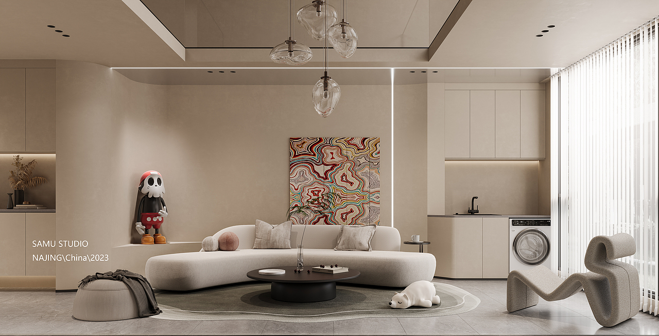 奶茶色-公仔-挑空空间