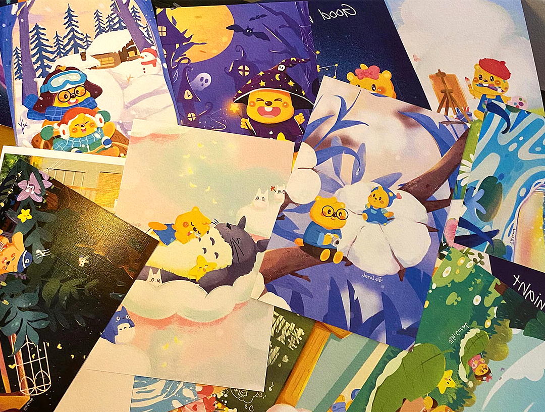 2022节日节气插画海报丨当当狸成长四季