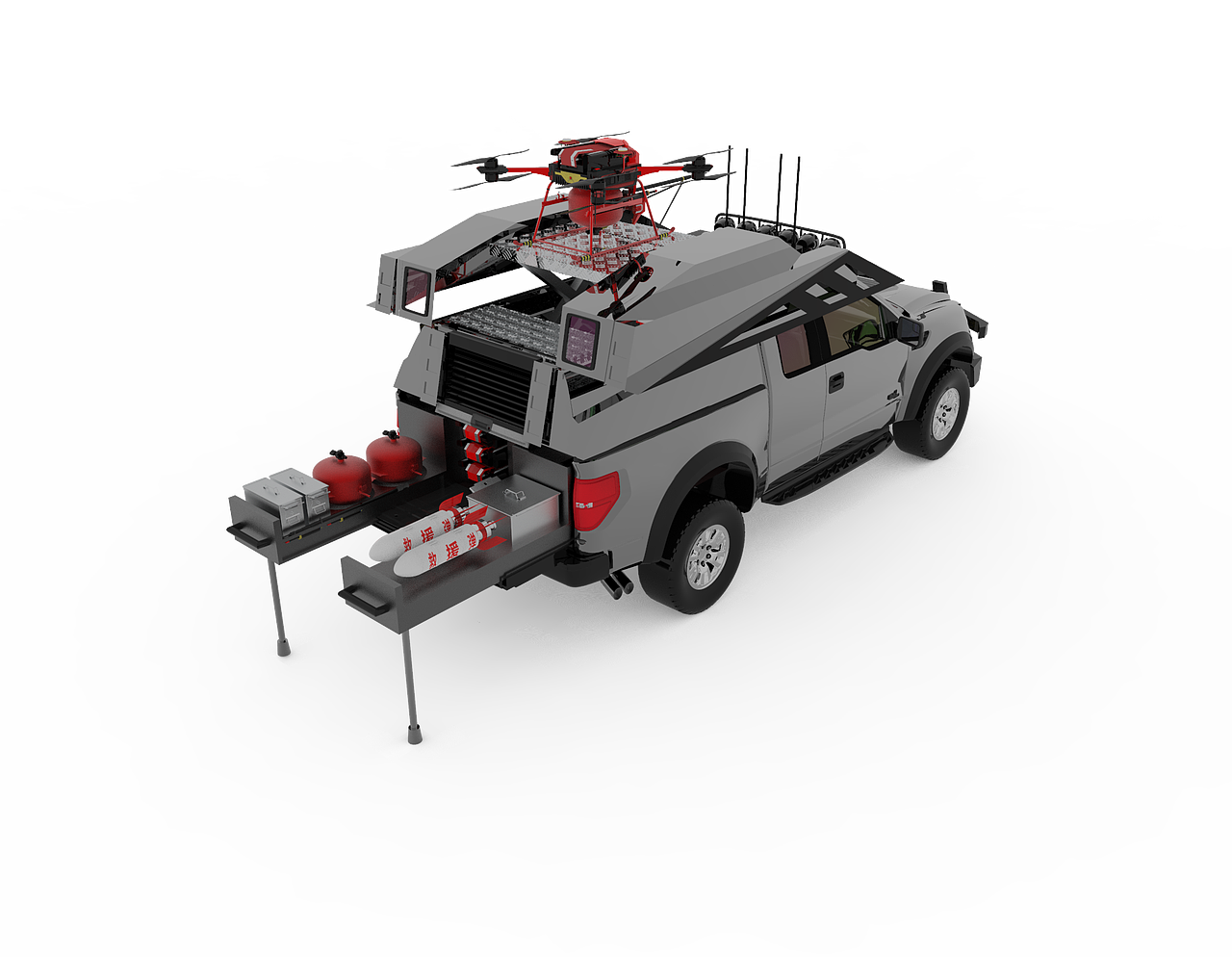 消防无人机载具设计——皮卡车