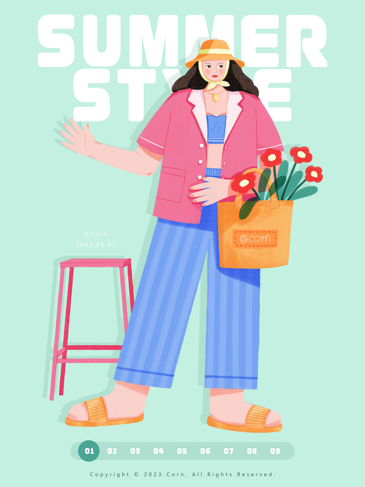 2023-8月人物插畫合集