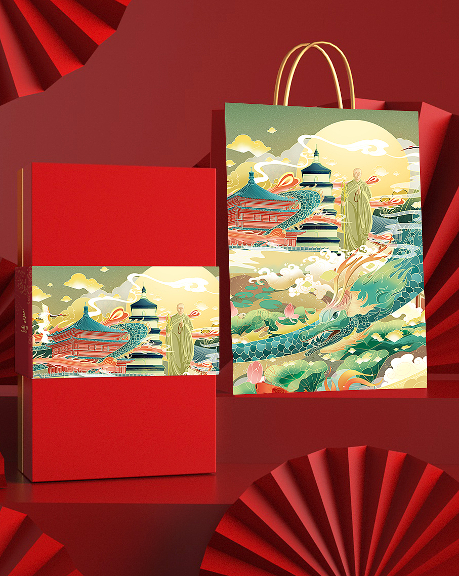 西安城市国风插画