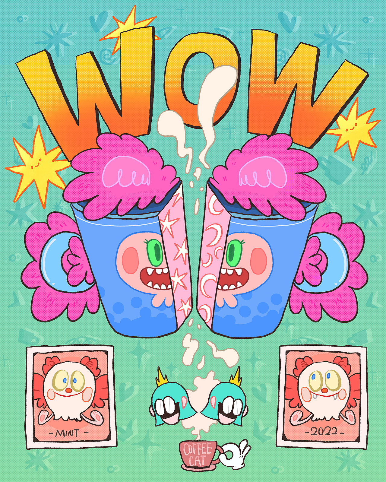 《咖啡猫的每一天》插画合集（图ZMzE2NDkwNjky） - 创作习作 - 站酷设计师薄荷大王原创素材 - 站酷ZCOOL