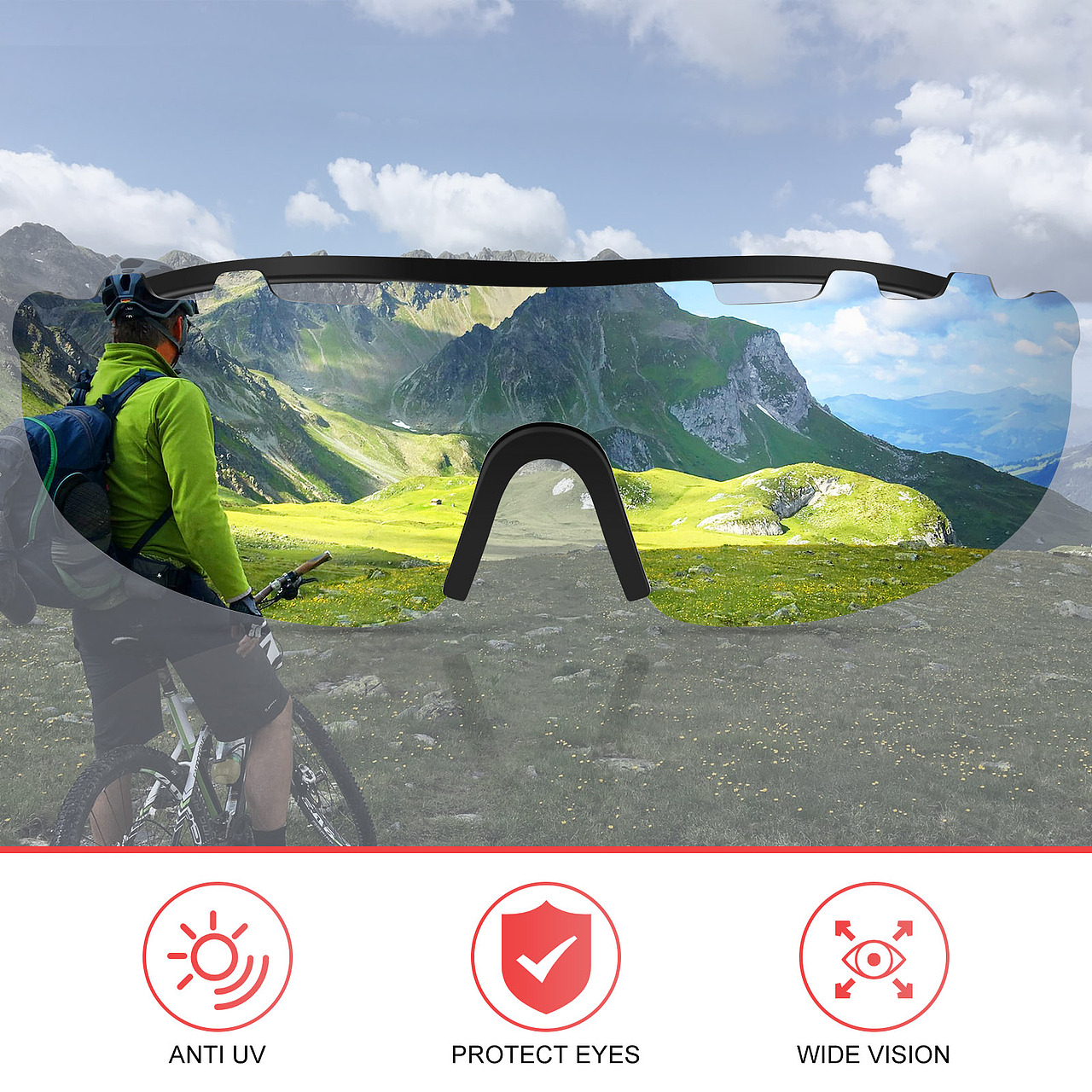 亚马逊主图A+设计案例分享-骑行眼镜