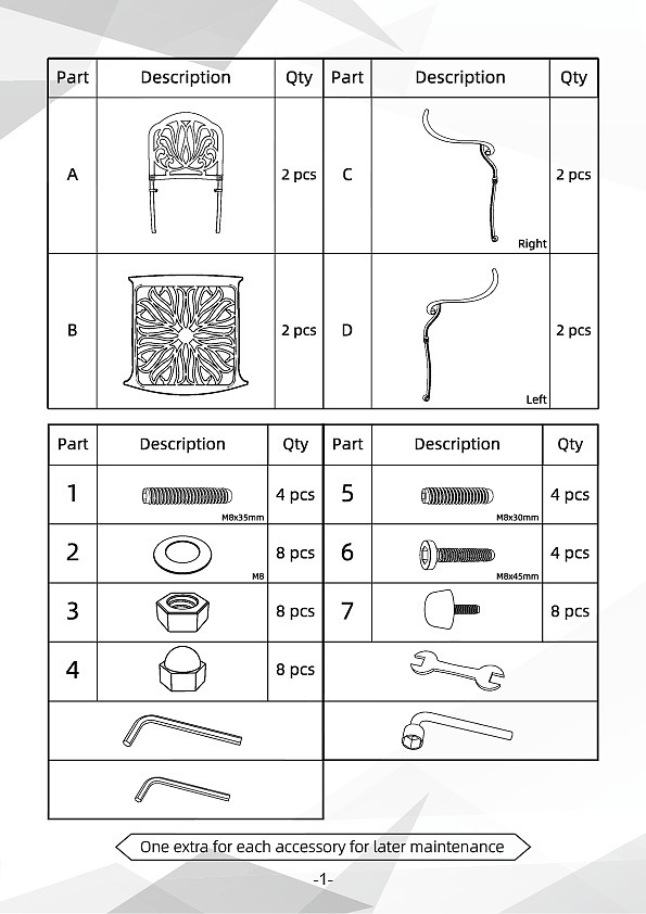PG090203CL03SZ00-户外铸铝椅子-说明书220117