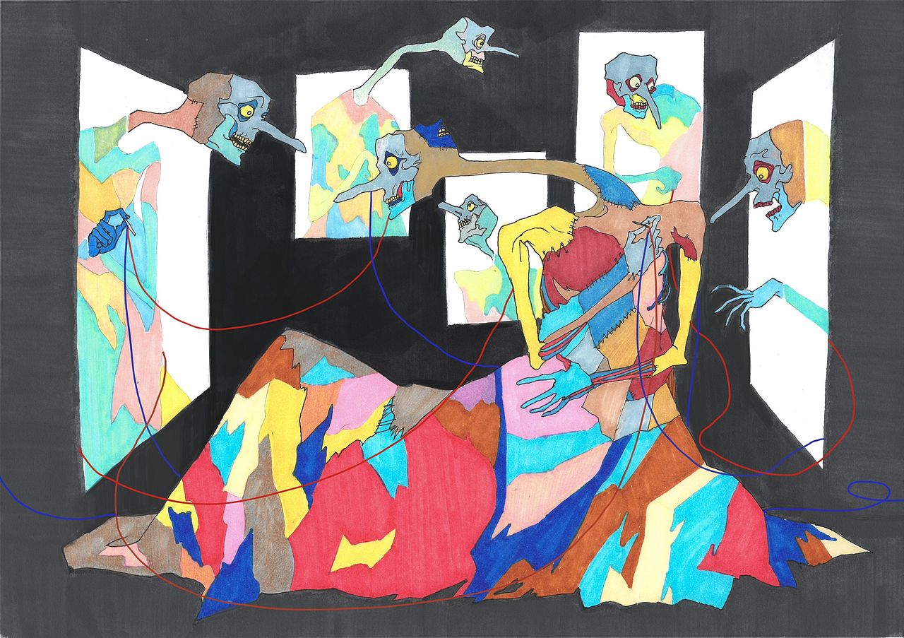 讽刺系列插画 | 可传之恶（图ZMzQyODUwODUy） - 创作习作 - 站酷设计师虫正直原创素材 - 站酷ZCOOL