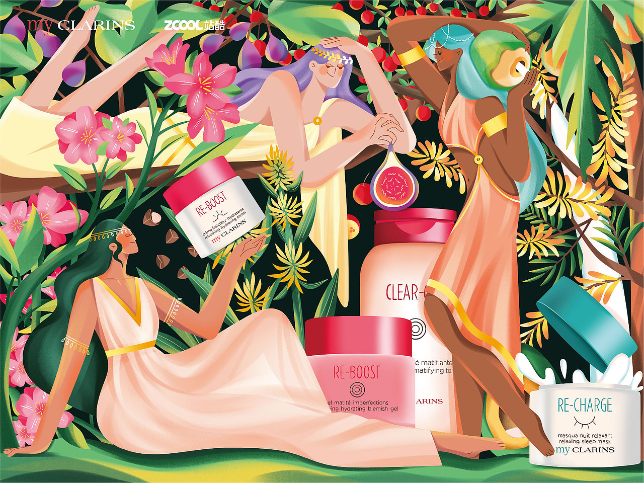 #my CLARINS寻找天然好食肌#美肌女神（图ZMjk4NDMxNzk2） - 海报 - 站酷设计师Quinn_Chen原创素材 - 站酷ZCOOL