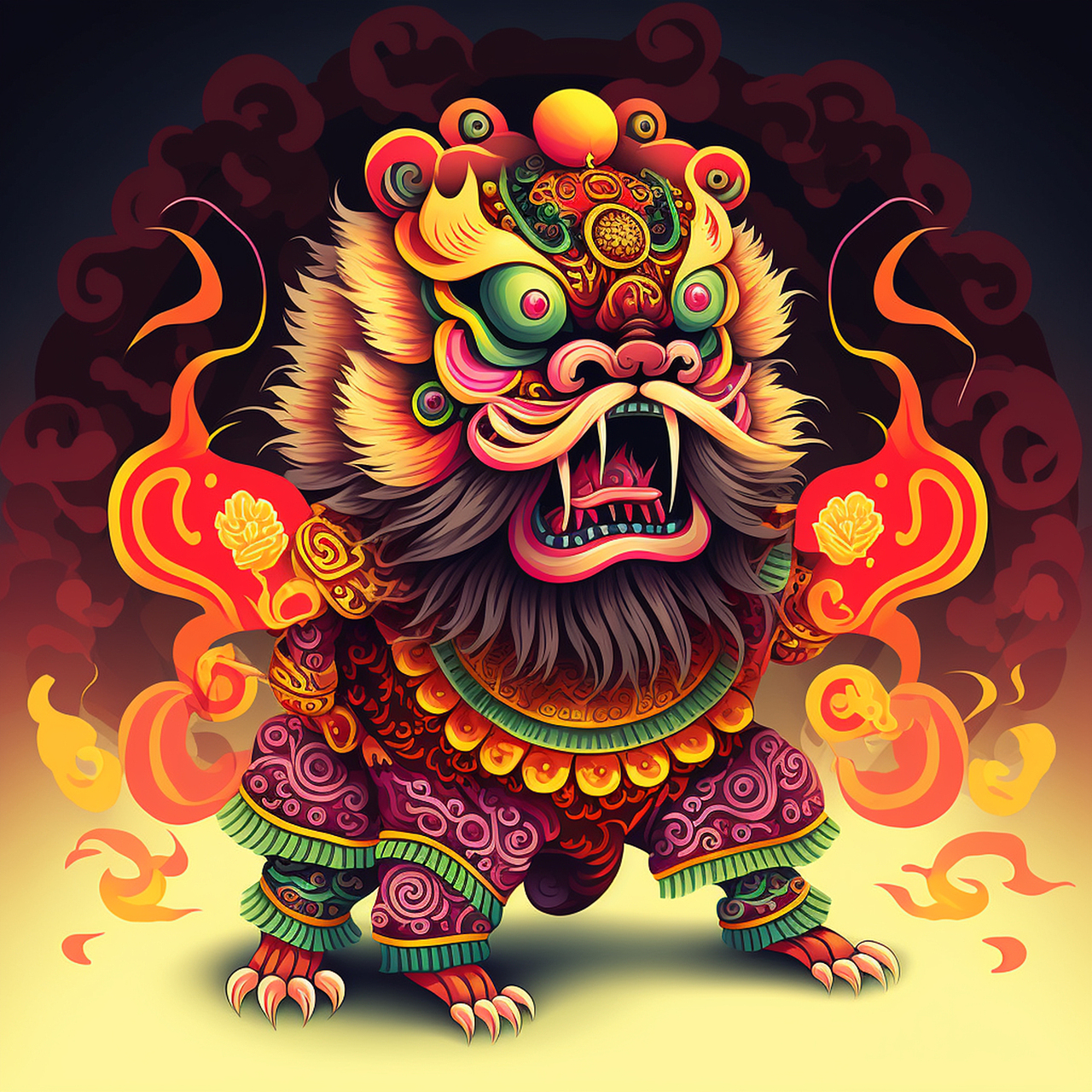 中国元素传统舞狮（图ZMzMxODg4NzAw） - IP形象 - 站酷设计师cenfeng1968原创素材 - 站酷ZCOOL