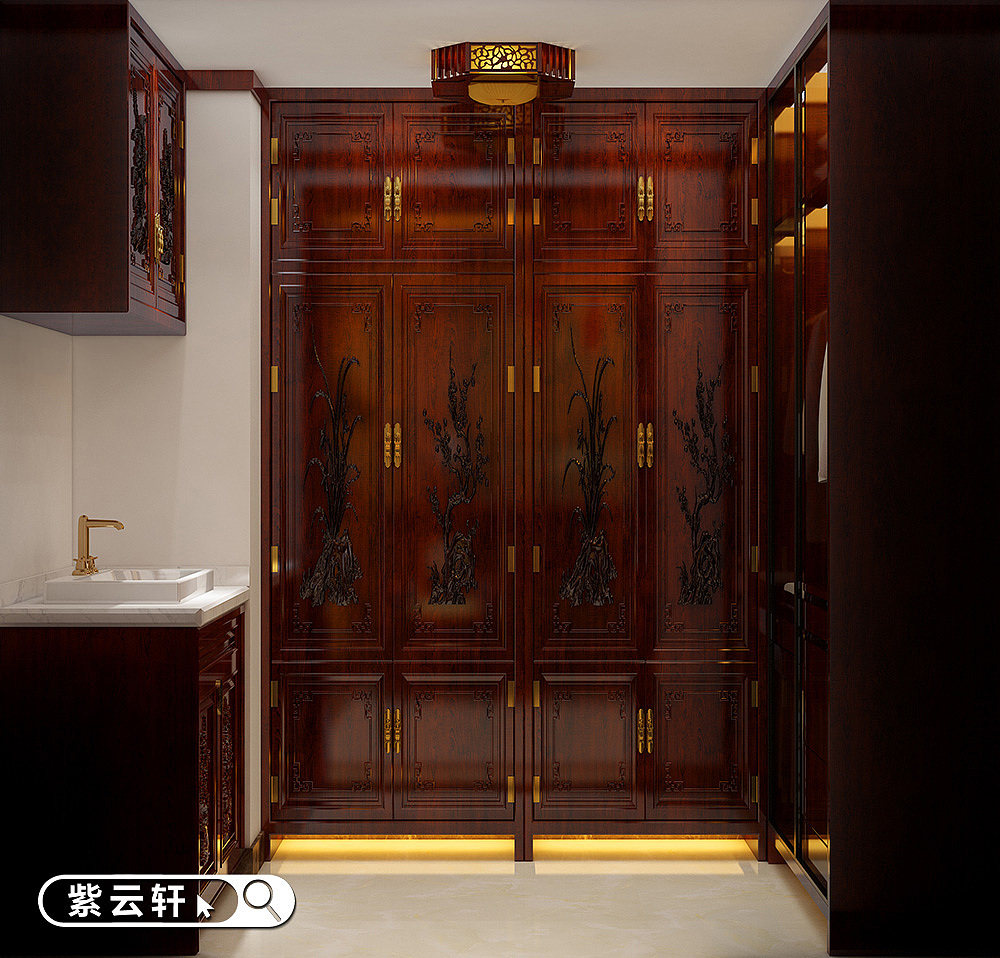 别墅中式设计风格 衣帽间