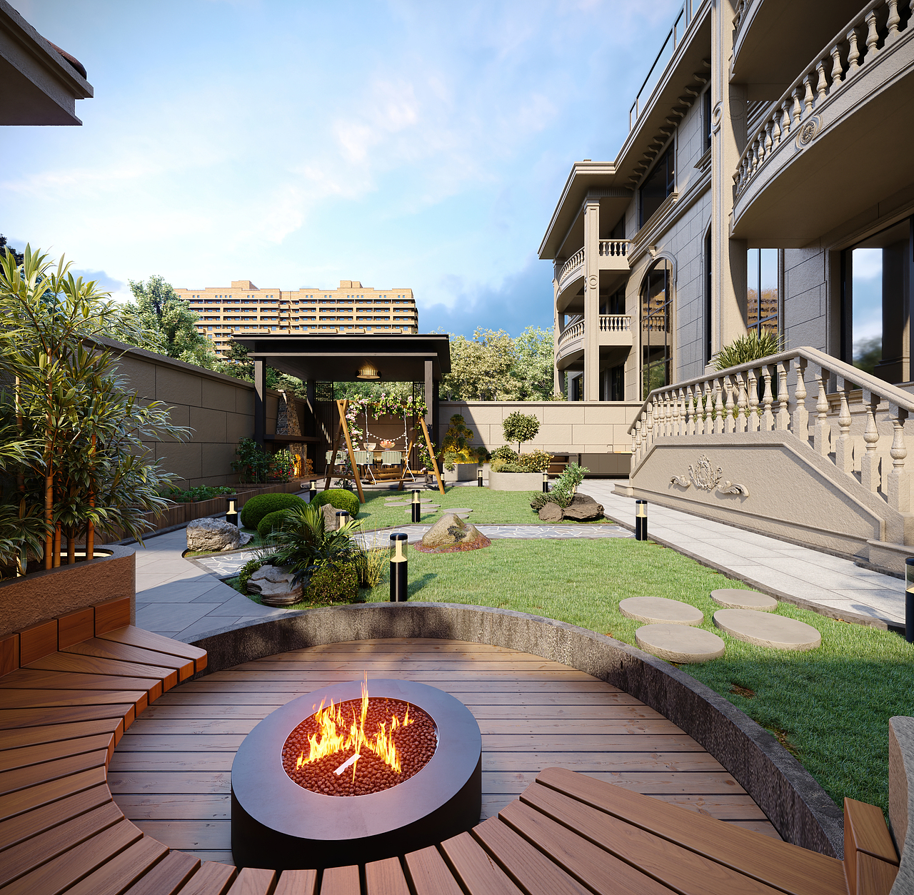 院子 别墅外观 别墅