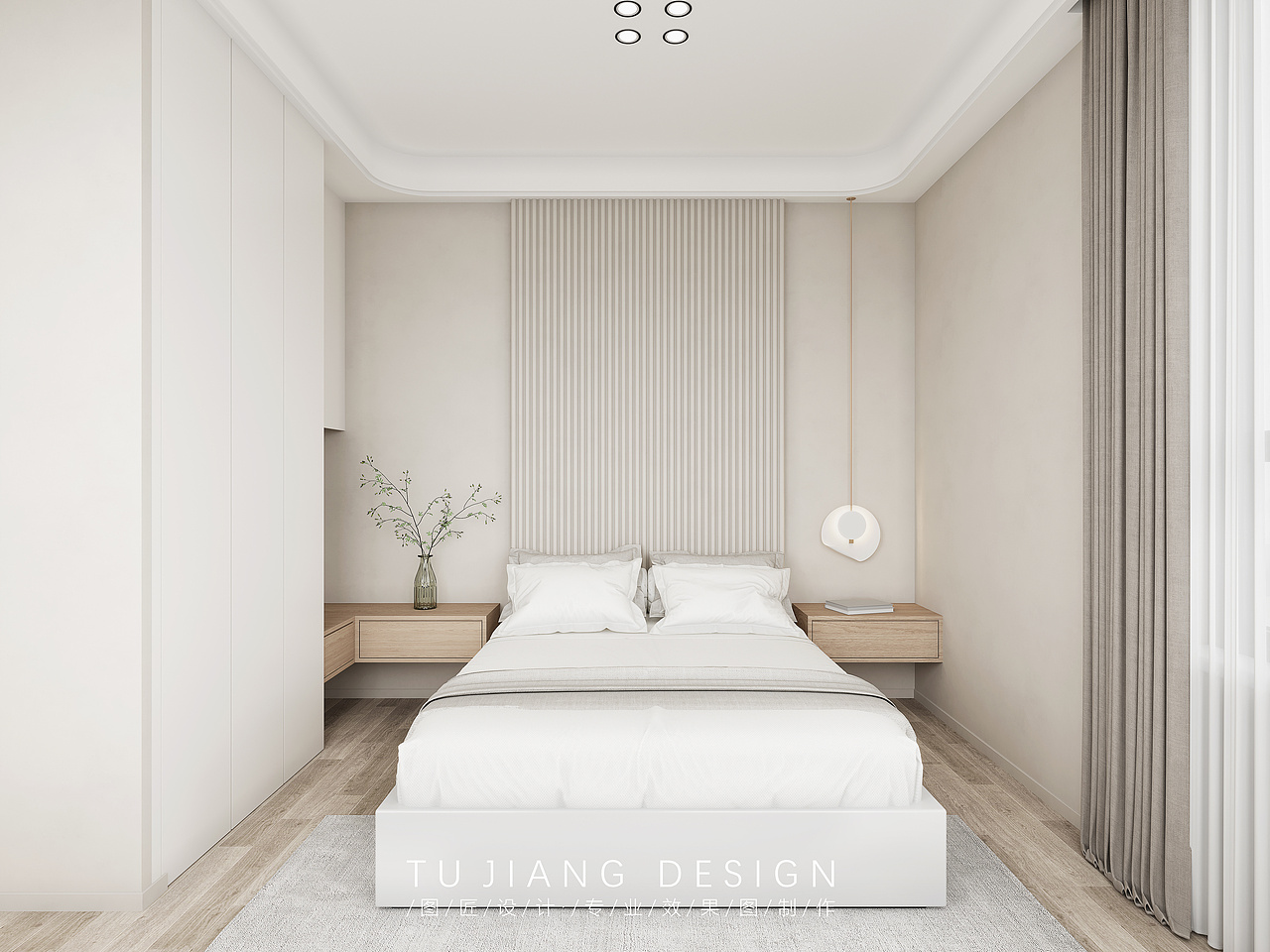 现代奶油风以柔和的奶油色调，搭配而简洁精致的家具