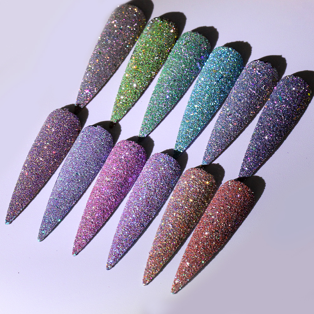 变色龙碎钻美甲原料拍摄