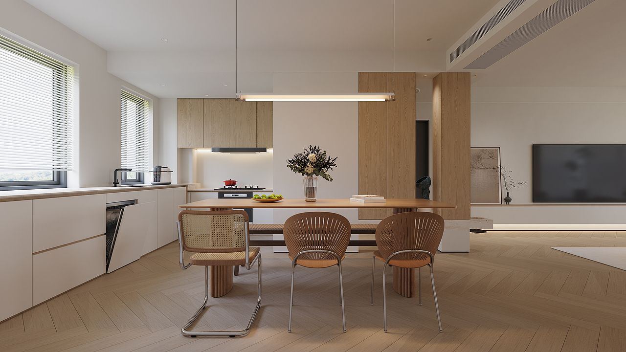 强调空间的自然美,通过引入原木、藤编、棉麻等材质,为家居空间增添更多的自然气息。随处点缀的绿植花卉也为家居空间引入了自然的生机和活力。