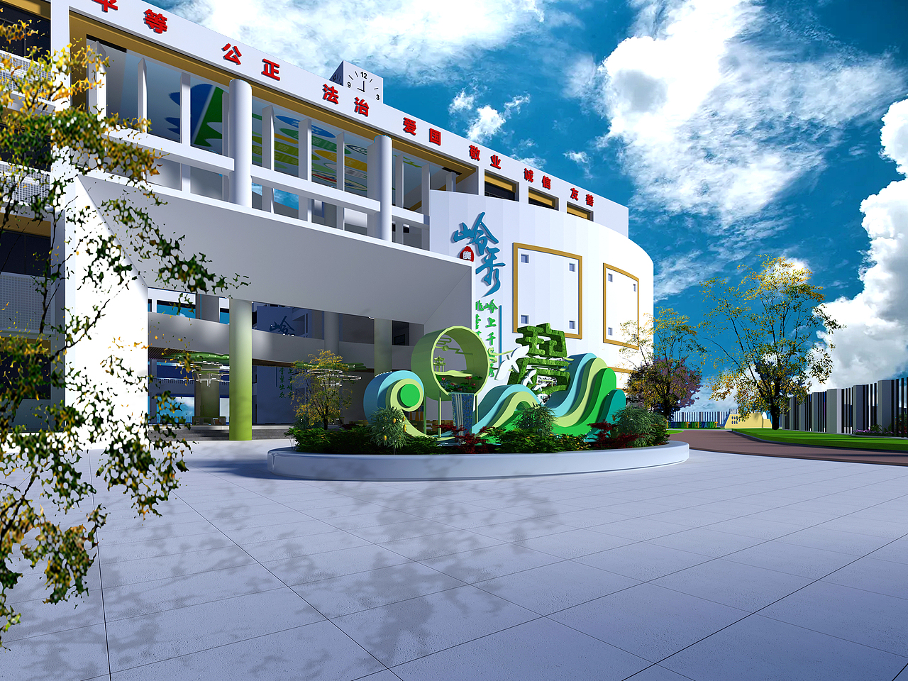 校园文化  学校文化理念雕塑