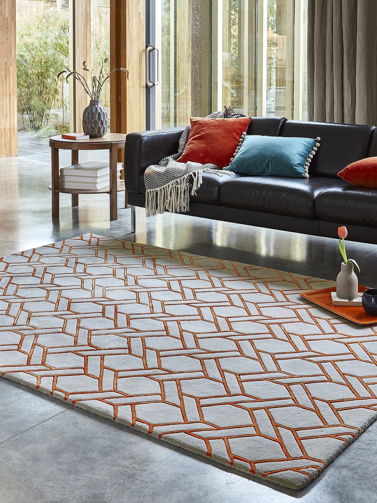 现代风格丨你喜欢什么颜色的几何地毯呢?