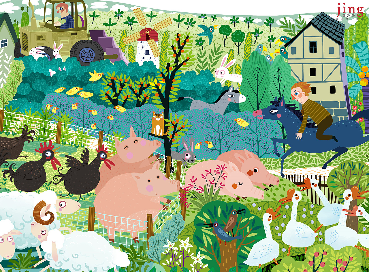 动物异形玩具拼图插画 儿童益智牛图形拼图（图ZMzUyMjE3MjQ4） - 绘本 - 站酷设计师画儿晴天原创素材 - 站酷ZCOOL