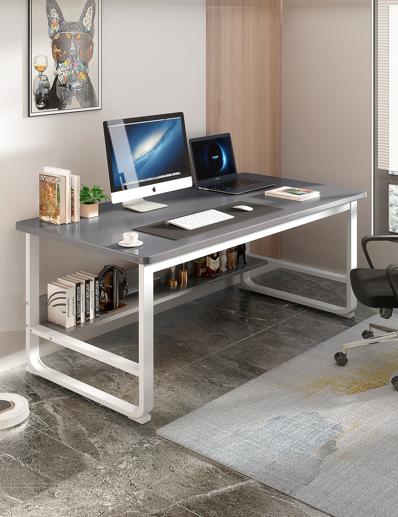 电脑桌建模渲染