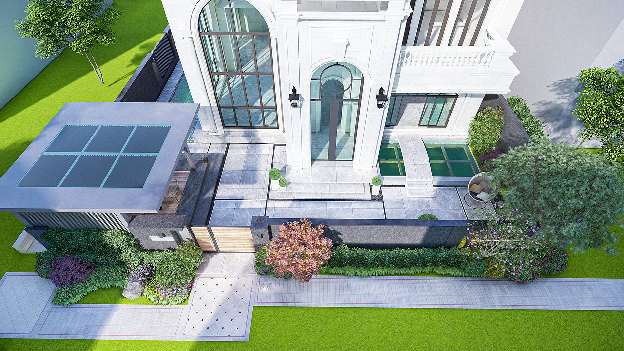 现代简约别墅庭院景观方案（图ZMzMxMDExMTU2） - 景观设计 - 站酷设计师梁西凹原创素材 - 站酷ZCOOL