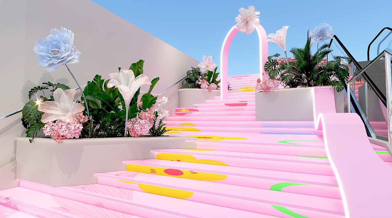 商场楼梯及立柱包装