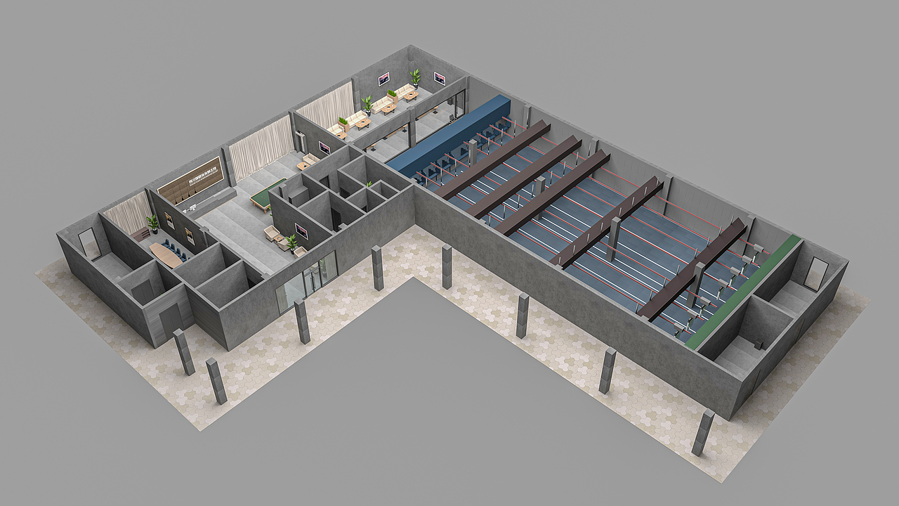 靶场布局效果图（图ZMzYwOTQ5OTI0） - 建筑/空间 - 站酷设计师wiviya原创素材 - 站酷ZCOOL