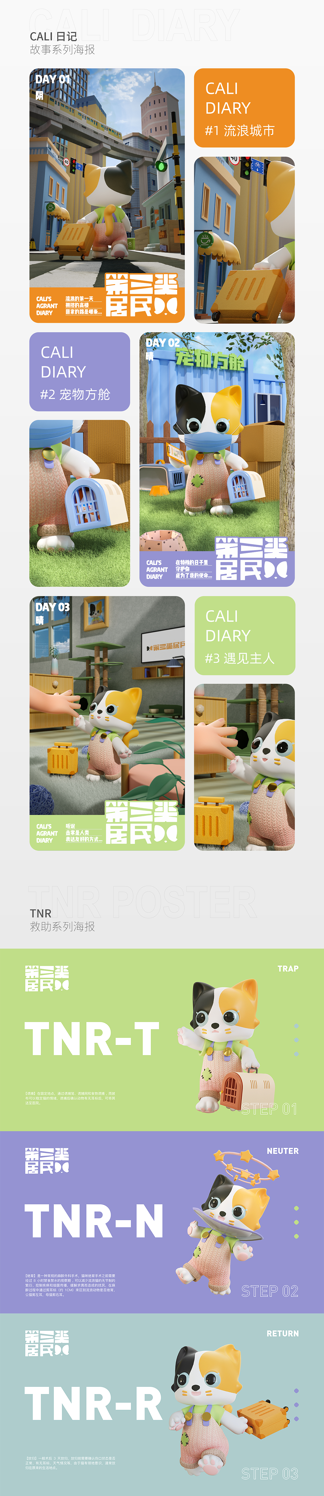第三类居民·CALI猫流浪动物公益IP形象设计（图ZMzA0MDMyOTI4） - 人物/生物 - 站酷设计师半口梨原创素材 - 站酷ZCOOL