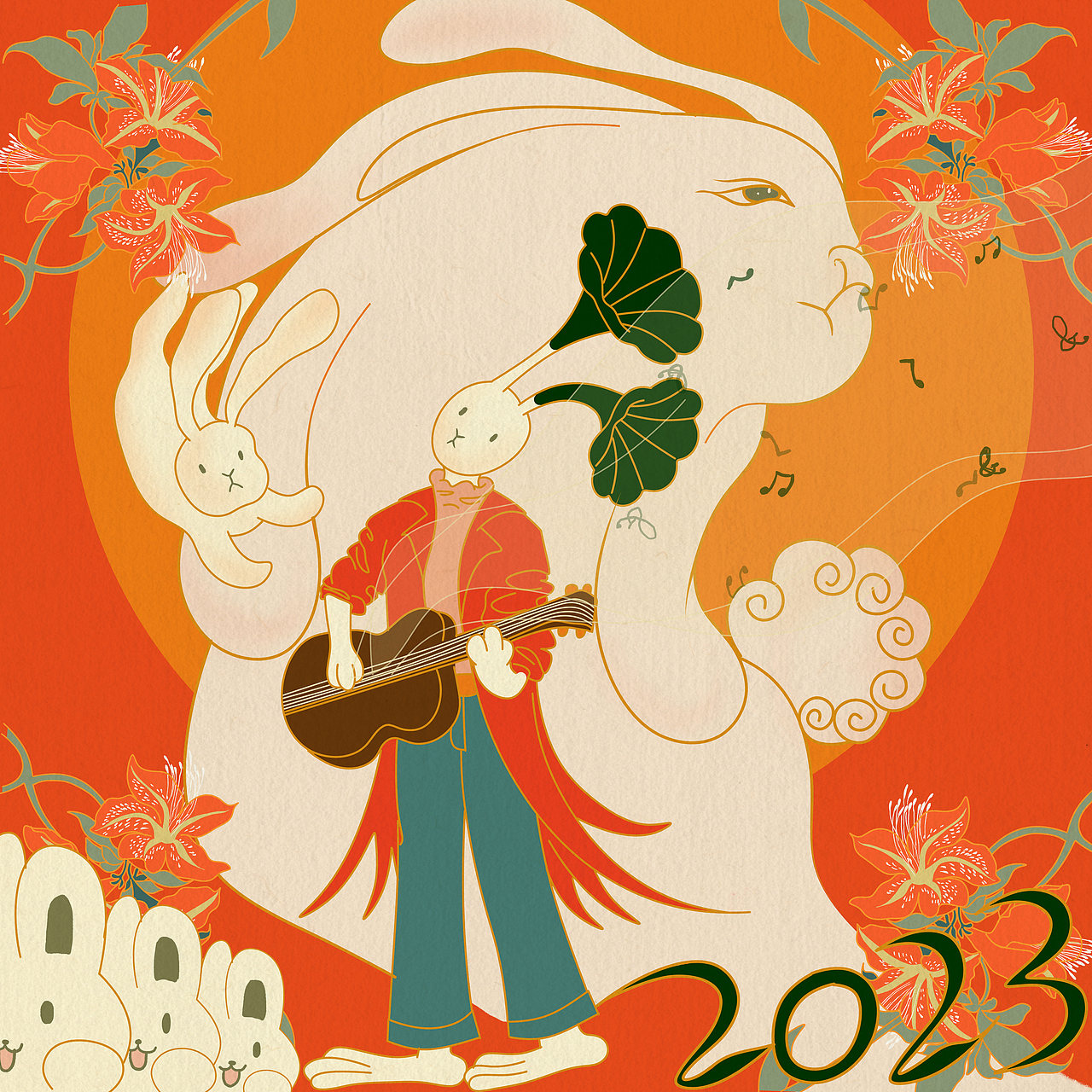 兔年贺图（图ZMzI4ODk1ODY4） - 创作习作 - 站酷设计师0糯米饭饭0原创素材 - 站酷ZCOOL