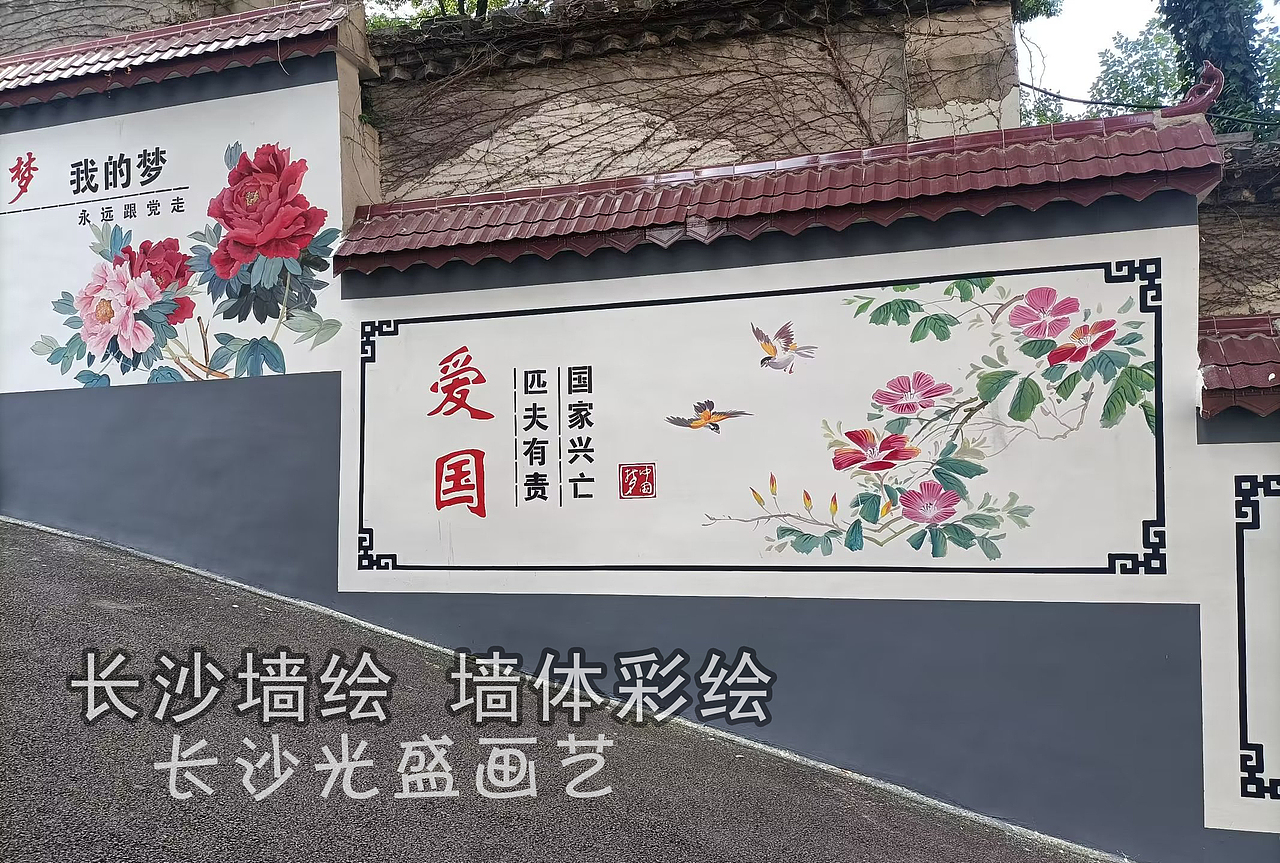 长沙墙绘 长沙围墙彩绘 墙体彩绘 墙面绘画 光盛画艺（图ZMzQ2OTcyMzQ0） - 绘画 - 站酷设计师彩绘贴金原创素材 - 站酷ZCOOL
