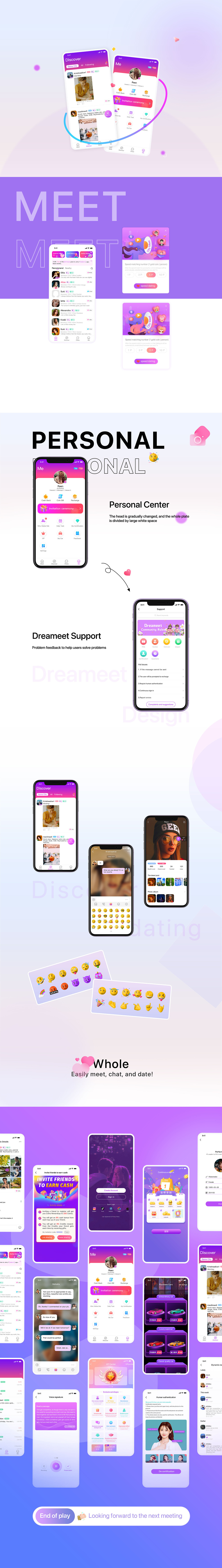 Dreameet | 海外社交APP（图ZMzM4NDkzODAw） - APP界面 - 站酷设计师棠故原创素材 - 站酷ZCOOL