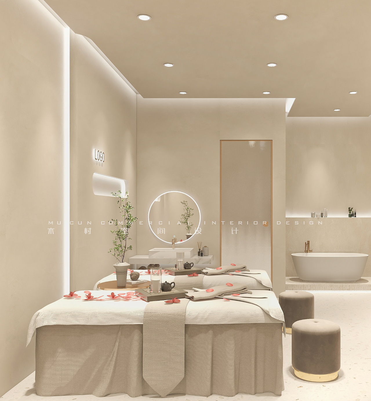 『上海』240m² 美容院℃ 简约风（图ZMzIyODMyNDA0） - 商业空间设计 - 站酷设计师木村空间美学原创素材 - 站酷ZCOOL